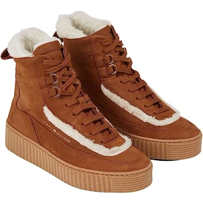 Afbeelding van Tommy Hilfiger Essential Lace Up Warmbootie Fw0fw07503 Lage dameslaarzen, Natuurlijk cognac bruin