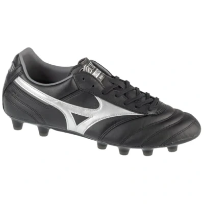 Afbeelding van Mizuno Morelia II PRO RUN ON Voetbalschoenen met kunststof noppen, Heren, Maat: 40.5, Black/galaxy silver/dark shadow Leer/ synthetisch