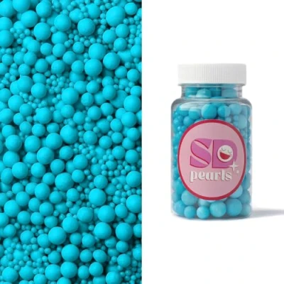Afbeelding van SD PearlsPerles de sucre 3 10 mm,pour gâteaux,cupcakes,biscuits.Idéal pour mariages,anniversaires,fêtes et baptêmes (Perles Metallic Bleu foncé, 100g)