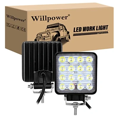 Afbeelding van Willpower Werklamp, ledstrip, 12 V, 48 W, 10 cm, waterdicht, IP67, spot, mistlampen, led werklampen voor 4 x motorfietsen, auto, vrachtwagen, tractor, SUV, boot