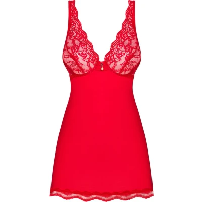 Afbeelding van Obsessive Luvae babydoll &amp; thong red L/XL