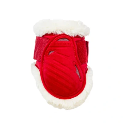 Image de Kentucky Protège Boulets Young Horse Velvet Vegan Fourrure Rouge S