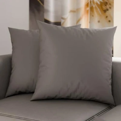 Afbeelding van PETTI Artigiani Italiani Paar kussenslopen 80 x cm microvezel bedkussens slaapkamer bank 2 kussensloop effen grijs 100