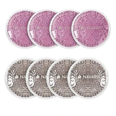 Afbeelding van Navaris gel pack 8 stuks Hot cold Voor warm en koud gebruik Koel compres hoofdpijn, blessures Pads met pluche achterzijde