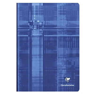 Afbeelding van Clairefontaine 9121C Notitieboek, brochure op canvas, A4, 21 x 29,7 cm, 144 pagina&#039;s, grote ruiten, envelop met gelamineerde kaart, willekeurige kleur