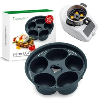 Afbeelding van CucinaOra SteamEGGS Stoomeierinzetstuk Monsieur Cuisine accessoires 5 eiervormen compatibel met MC Smart Connect keukenaccessoires