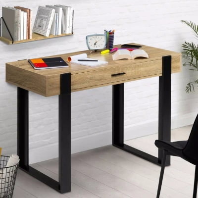 Afbeelding van Bureau 1 tiroir PHOENIX bois et noir