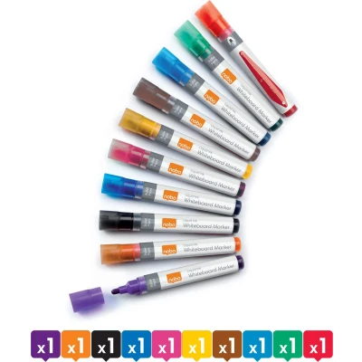 Afbeelding van Viltstift Nobo whiteboard Liquid ink rond assorti 3mm 10st