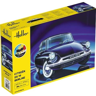 Afbeelding van 1:16 Heller 56795 Citroen DS 19 Starter Kit Plastic Modelbouwpakket