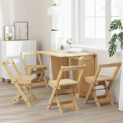 Image de vidaXL Chaises à manger pliables lot de 4 Corona bois massif pin4013434