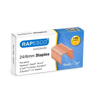 Afbeelding van Rapesco S24600Z3 nietjes, koper, 24/6 mm (nr. 16), 1000 stuks