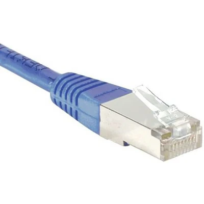 Afbeelding van Exertis Connect Patchkabel F/UTP, CAT.6, blauw, 15,0 m met bijzonder smalle knikbeveiliging (S/UTP, CAT6, 15 m), Netwerkkabel