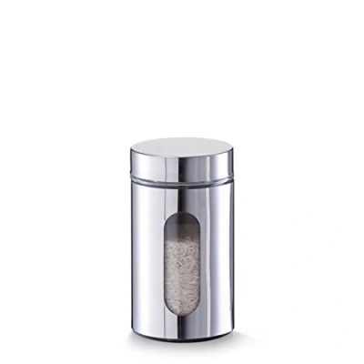 Afbeelding van Zeller Present Voorraadpot, Opbergblikken, Transparant, Zilver