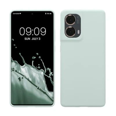 Afbeelding van kwmobile telefoonhoesje geschikt voor Motorola Moto G85 5G Hoesje met siliconen coating Smartphone case in cool mint