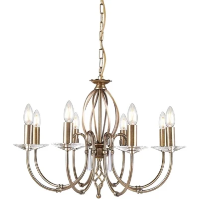 Afbeelding van Elstead Lighting LED Kroonluchter 8X E14 Max 60W Dimbaar Aged Brass