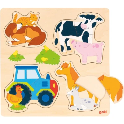 Afbeelding van Goki Farm animals Vormpuzzel 12 stuk(s) Boerderij