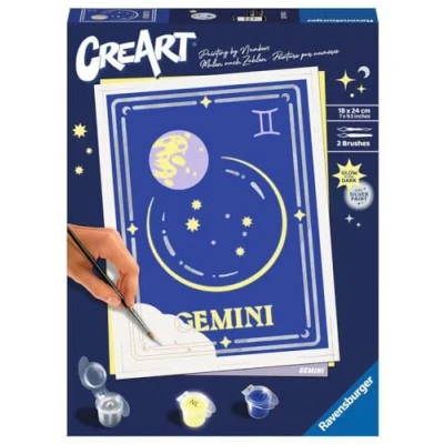 Afbeelding van Ravensburger CreArt Schilderen op nummer 23742 Sterrenbeeld: Tweelingen, sterrenbeeld Tweelingen vanaf 14