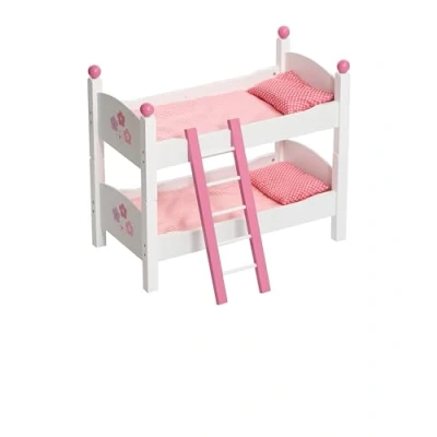 Afbeelding van Houten Poppenbed met Etage Wit