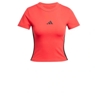Afbeelding van adidas Sportswear Essentials 3 Stripes Slim fit Baby T shirt Dames Rood XL