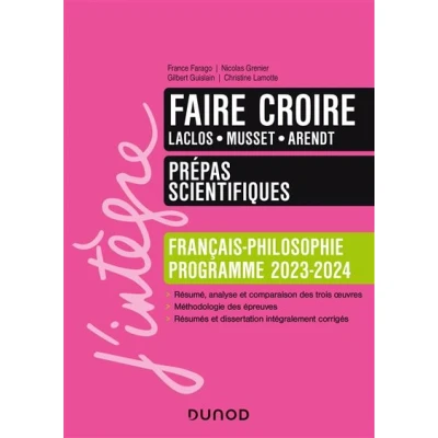 Image de Faire croire Manuel Prépas scientifiques Français Philosophie 2023 2024