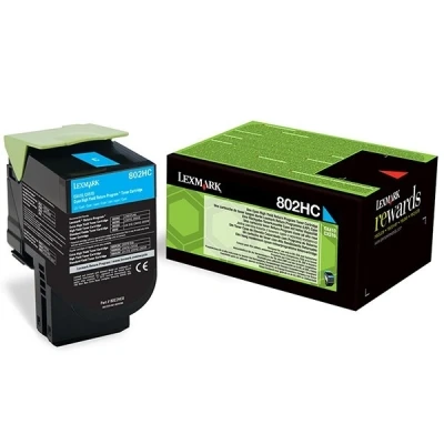 Image de Lexmark 802HC (80C2HC0) toner haute capacité (d&#039;origine) cyan