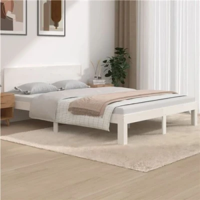 Image de vidaXL Cadre de lit sans matelas blanc 140x190 cm bois pin massif