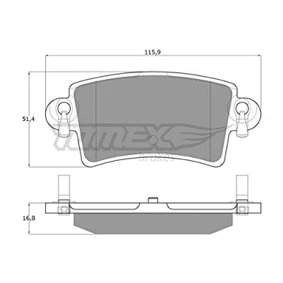 Afbeelding van TOMEX brakes TX 13 52 Remblokkenset Achteras RENAULT: MASTER 2 Kasten, Bus, Pritsche/Fahrgestell, OPEL: Movano A Van