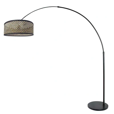 Afbeelding van Steinhauer Booglamp Sparkled Light Zwart Bamboe Naturel/Zwart