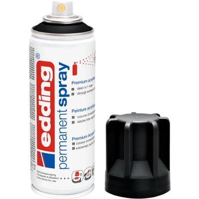 Afbeelding van Verfspuitbus edding 5200 permanent spray mat diepzwart
