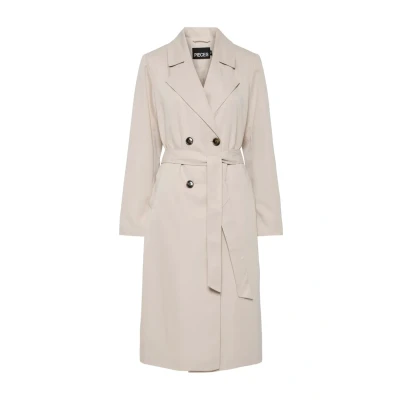 Afbeelding van Pieces Pcscarlett Trenchcoat, Dames, Maat: XXL, Silver gray