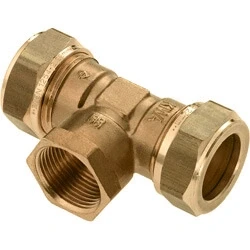 Afbeelding van BONFIX messing knelkoppeling T stuk 12 x 1/2 met