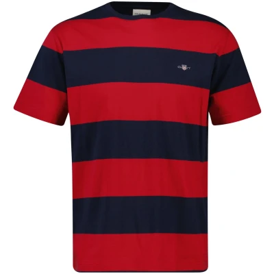 Afbeelding van GANT BAR Stripe SS Tshirt print, Heren, Maat: 4XL, Ruby red