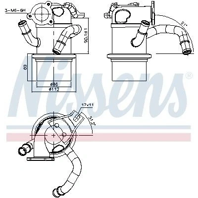 Afbeelding van NISSENS 989315 EGR koeler Zonder onderdruk Bypass VOLKSWAGEN: Touran II, Golf 7, 7 Variant, AUDI: A3 Saloon, Sportback, SKODA: Octavia 3 Combi