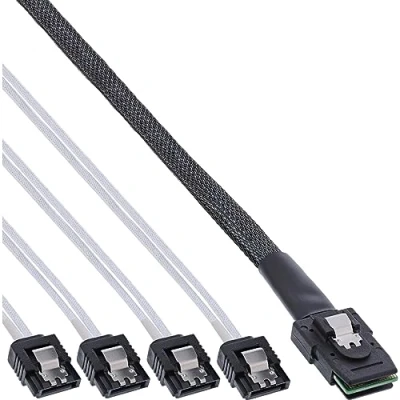 Afbeelding van InLine SAS kabel (OCR), 1x Mini naar 4x SATA, Interne (PC)