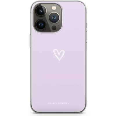 Afbeelding van Case Company® hoesje geschikt voor iPhone 13 Pro Klein hartje paars Soft Cover Telefoonhoesje Bescherming aan alle Kanten en Schermrand