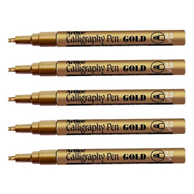 Afbeelding van ARTLINE Calligraphy Pen 993 XF permanent 2,5 mm goud 5 stuks