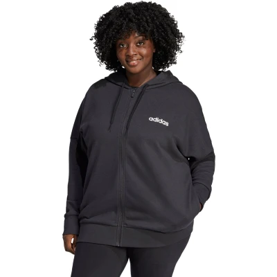 Afbeelding van adidas Sportswear Essentials Linear FULL ZIP PLUS SIZE Sweater met rits, Dames, Maat: 50 52, Black white