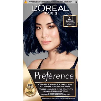 Afbeelding van 1+1 gratis: L&#039;Oréal Préférence Permanente Haarkleuring 2.1 Blauw Zwart