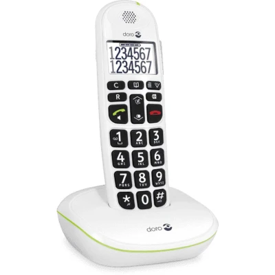Afbeelding van Able2 PhoneEasy 110 draadloze telefoon met sprekende cijfertoetsen Wit
