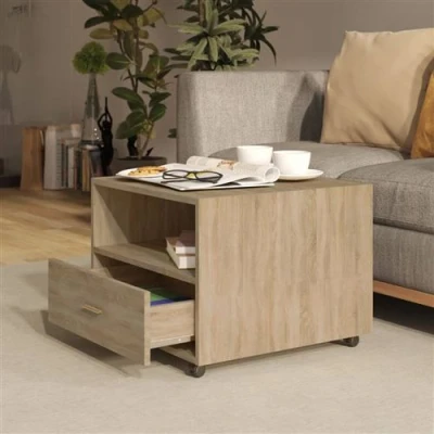 Afbeelding van vidaXL Salontafel 55x55x40 cm bewerkt hout sonoma eikenkleurig