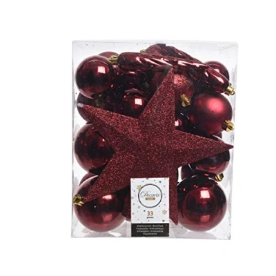 Afbeelding van Kerstboomversiering Mix 33 st. Ossenbloed Decoris