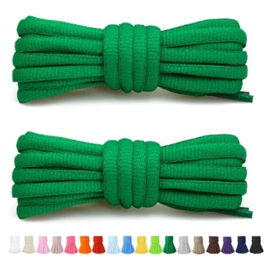 Afbeelding van Stepace [2 paar ronde veters, 60 cm, voor sneakers, lengte 200 18 kleuren, schoenveters, Groen
