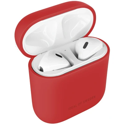 Afbeelding van iDeal of Sweden Hoesje schokbestendig siliconen Geschikt voor AirPods 1 / 2 Silicone Case rood