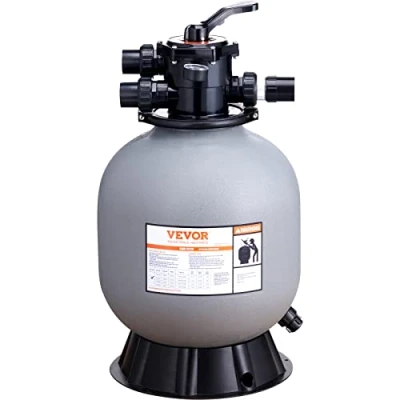 Image de filtre à sable VEVOR 19&quot; pour piscine hors sol avec valve 7 voies