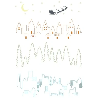 Afbeelding van Sizzix Clear Stamp Set A5 Cosmopolitan The View 6pcs