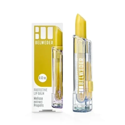 Afbeelding van BELWEDER Lippenbalsem met citroenmelisse extract propolis bescherming, hydratatie en regeneratie van de lippen transparante balsem voor mannen vrouwen stick 3,5 g