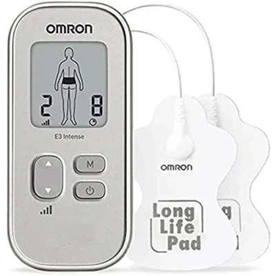 Afbeelding van OMRON E3 Intense Tens Apparaat Elektrodentherapie Elektroden Spierstimulatie Verlicht Spier &amp; Gewrichtspijn Compact Ontwerp Zilver