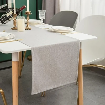 Afbeelding van Simurq tafelloper, modern, afwasbaar, waterafstotend, lotuseffect, voor buiten, onderhoudsvriendelijk, blauw, 30 x 120 cm