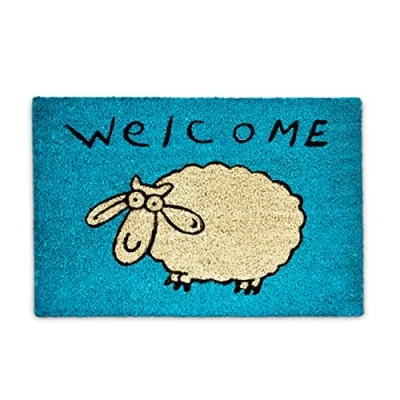 Afbeelding van Relaxdays deurmat voetmat kokosmat antislip Welcome schaap kokosvezels