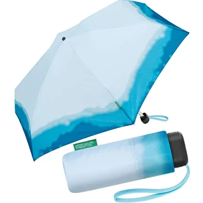 Afbeelding van Benetton Zakparaplu Ultra Mini Flat Dots, Dip Dye Diva Blue, Modern